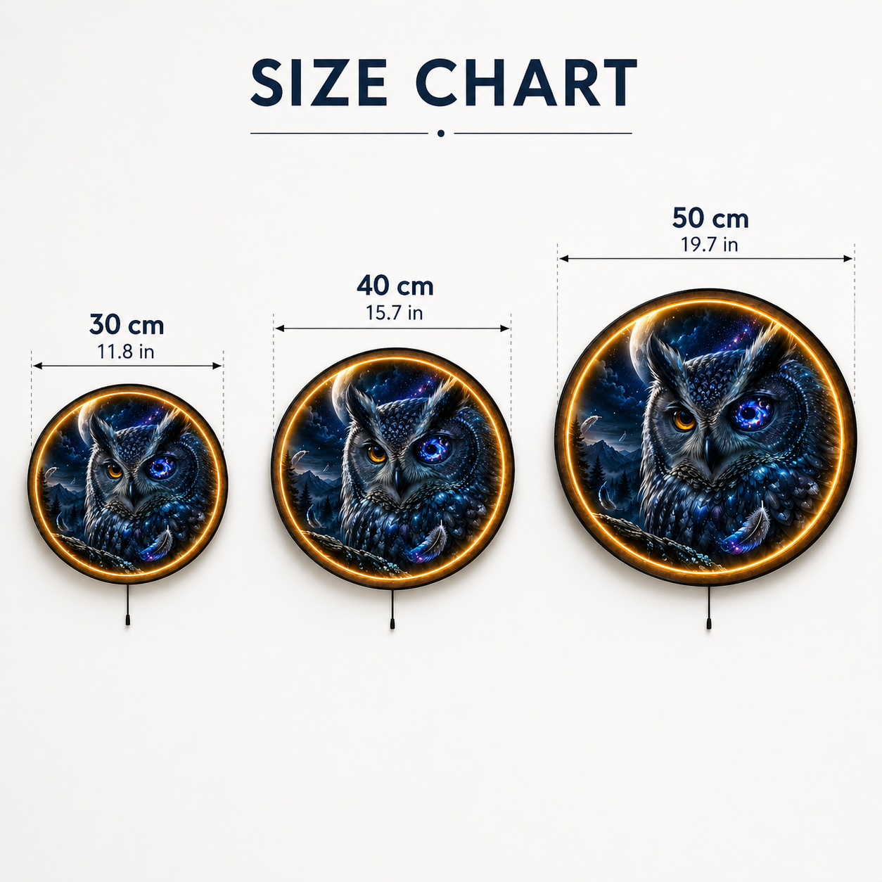 Cosmic Gaze LED Wall Art – Celestial Owl & Galaxy Wall Decor