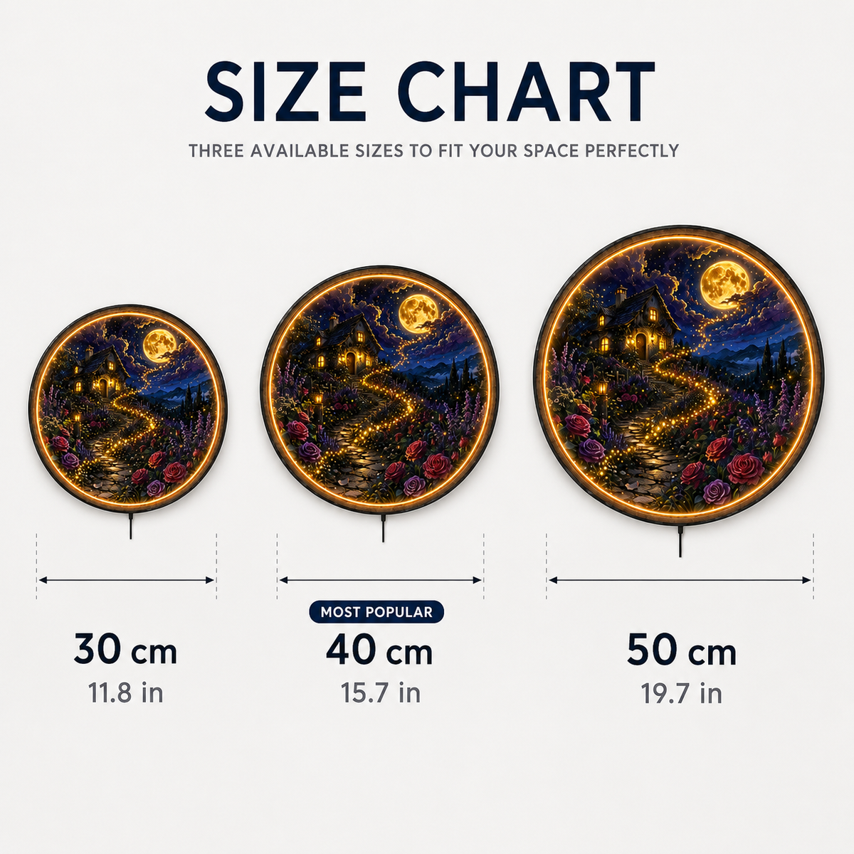 Starlit Haven LED Wall Art – Enchanted Moon Garden Decor