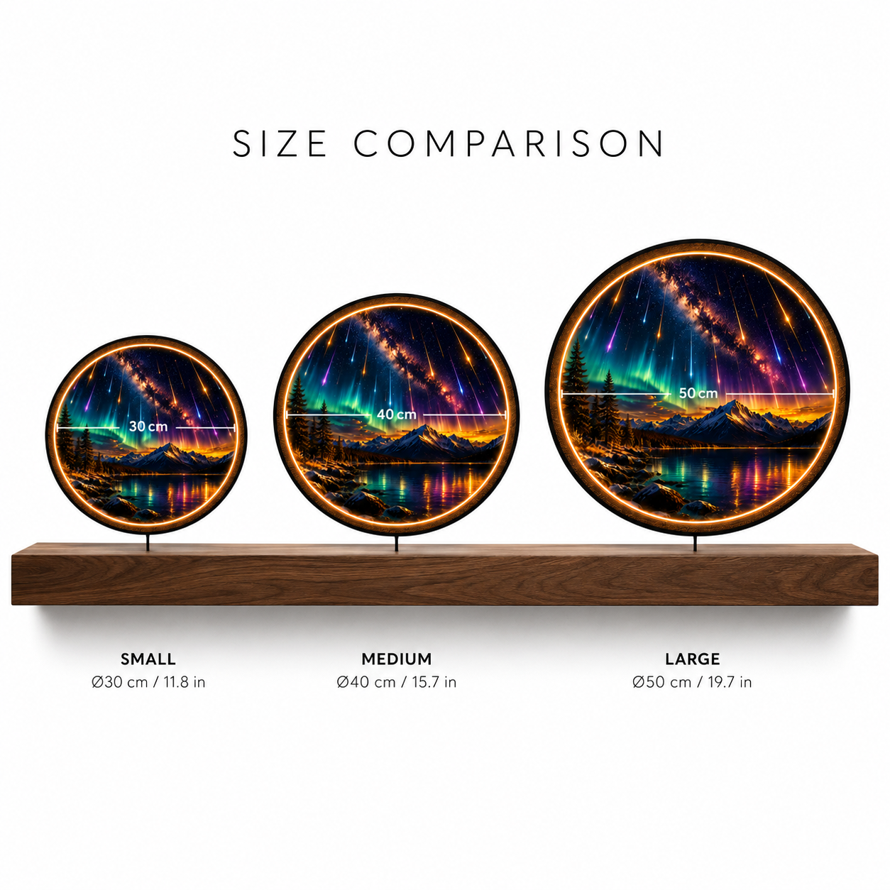 Aurora Meteor Lake LED Wall Art – Northern Lights Mountain Decor