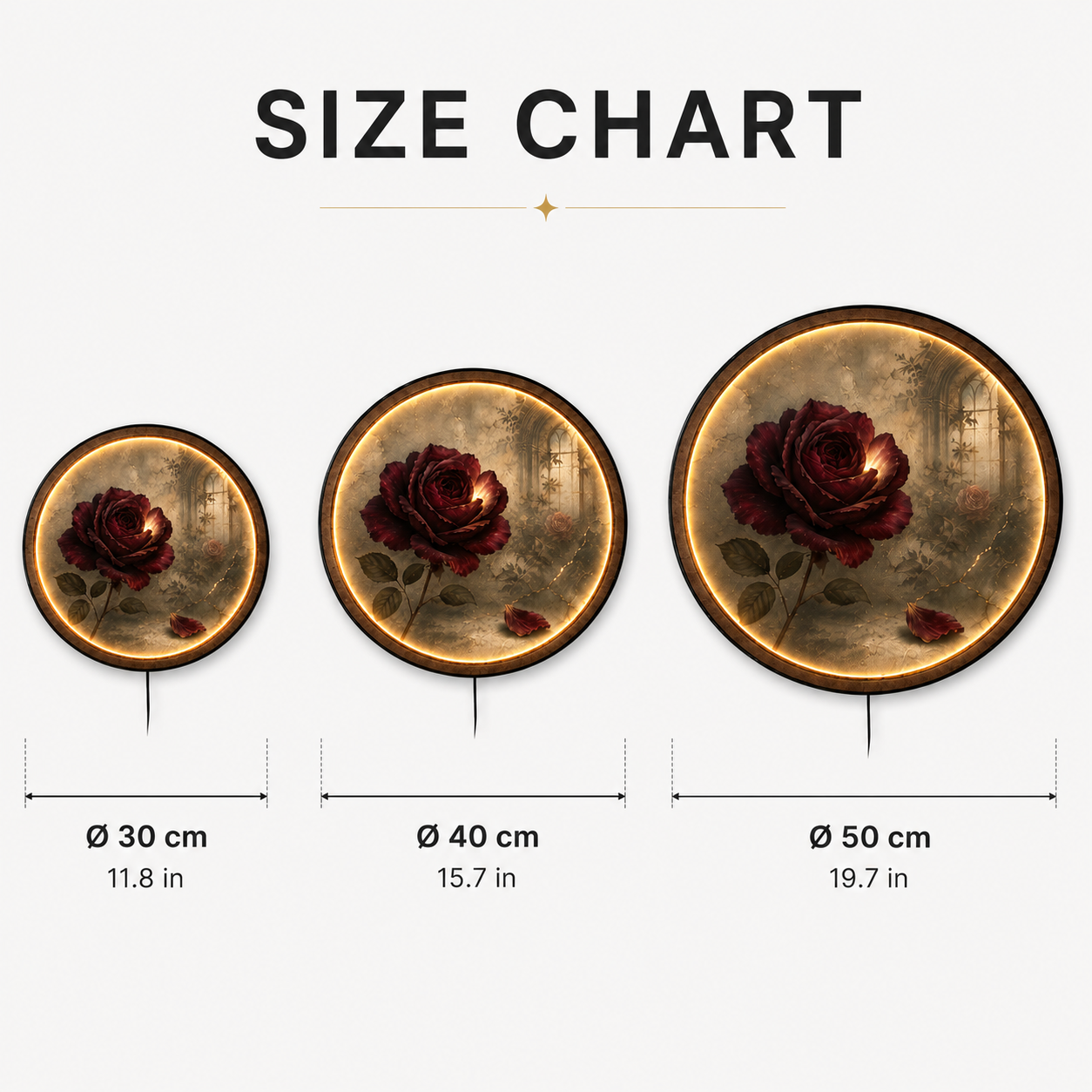 Crimson Reverie LED Wall Art – Romantic Rose Wall Decor