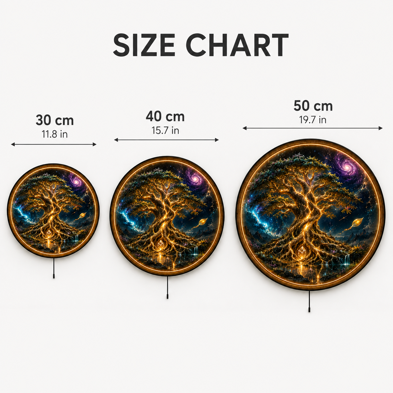 Starlit Genesis LED Wall Art – Glowing Cosmic Tree Decor