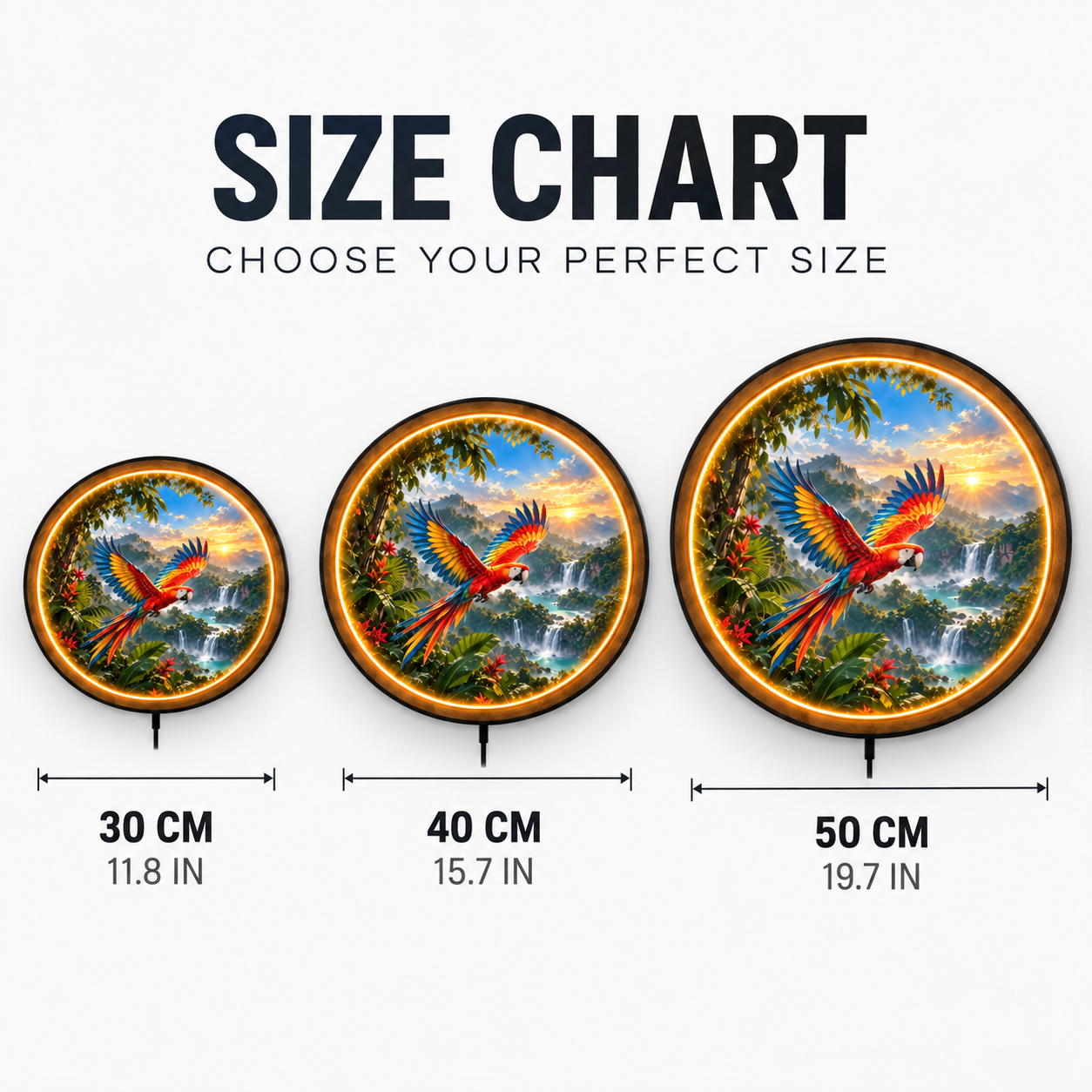 Wings of Paradise Macaw LED Wall Art – Tropical Jungle Decor
