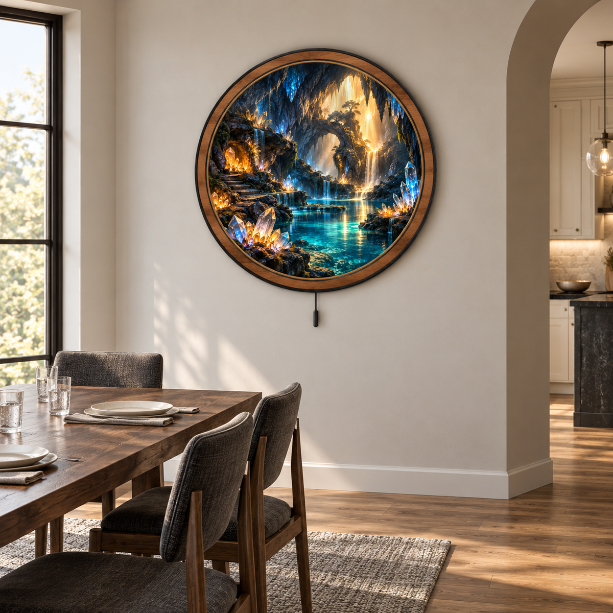 Crystal Sanctuary – Hidden Waterfall Cave LED Wall Art
