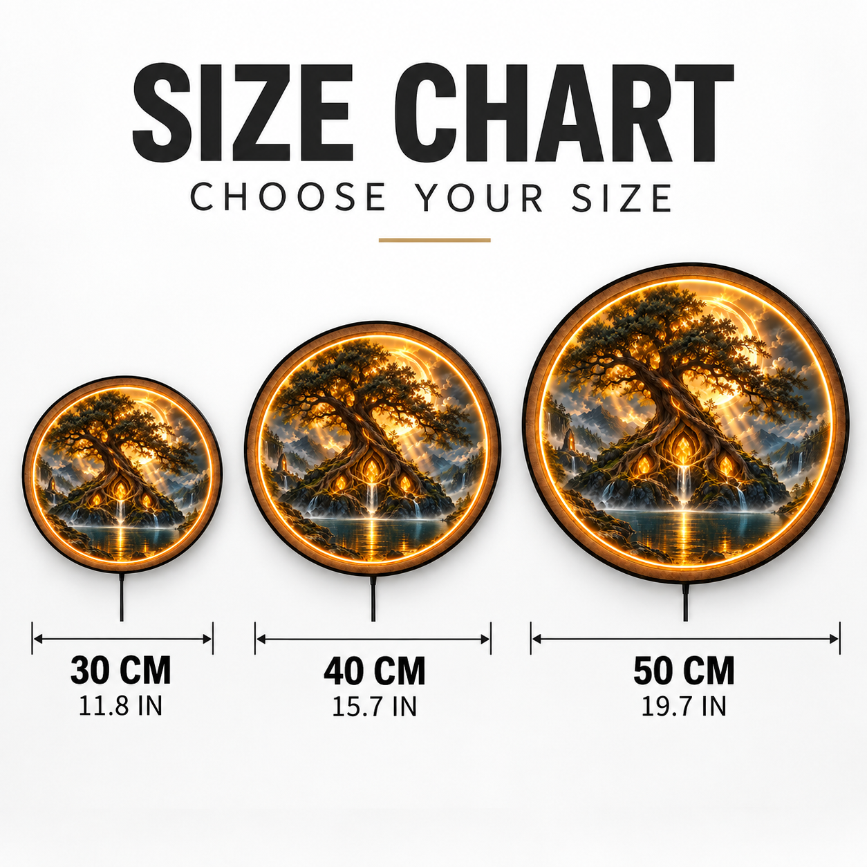 Emberheart LED Wall Art – Ancient Tree & Golden Crystal Decor