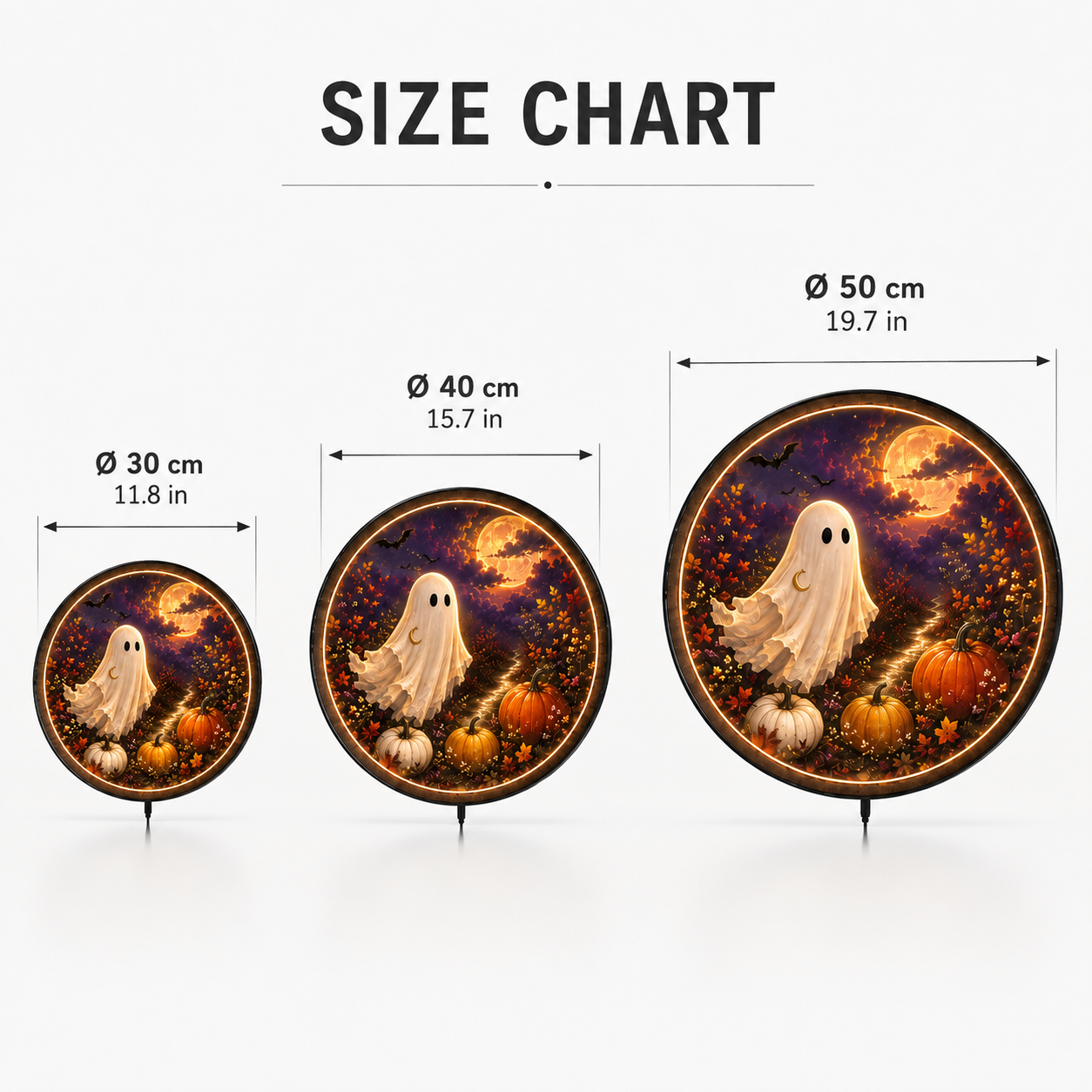 Moonlit Little Ghost LED Wall Art – Cute Halloween Decor