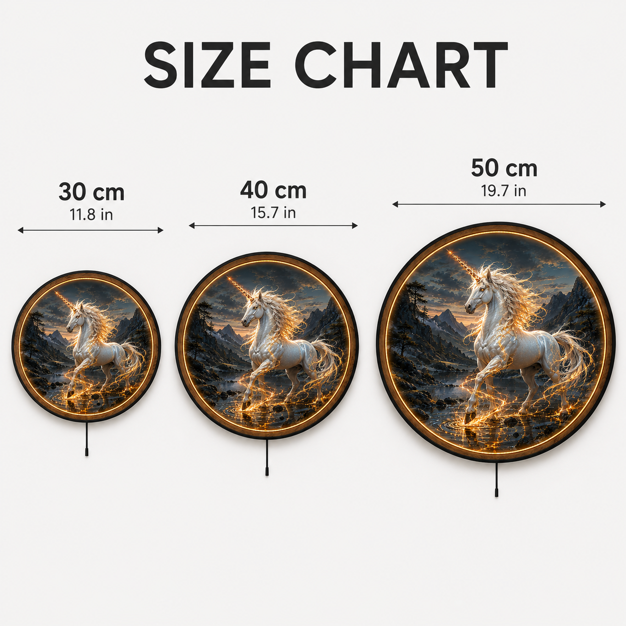 Moonfire Unicorn LED Wall Art – Mystical White Horse Fantasy Decor