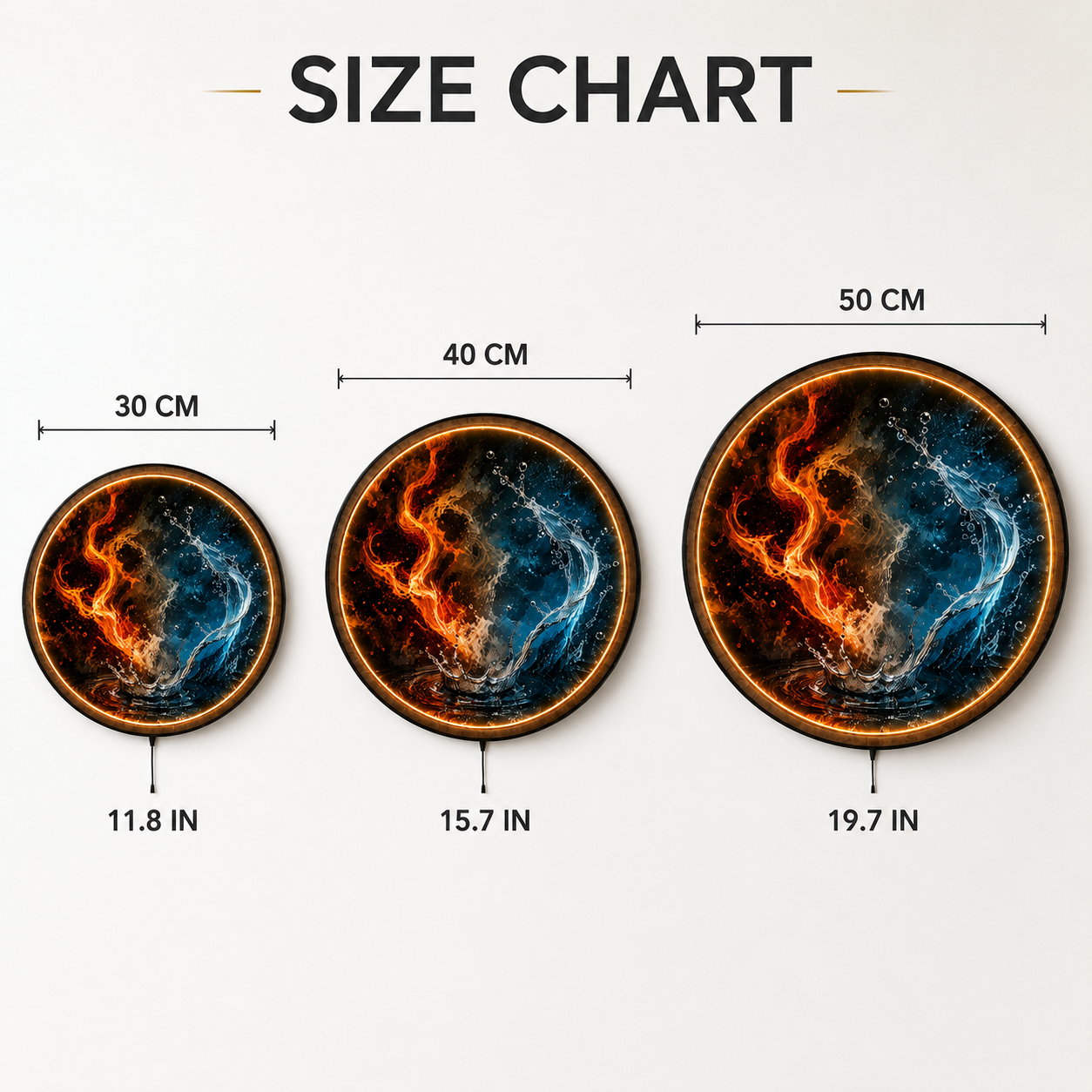 Fire & Water LED Wall Art – Elemental Balance Decor