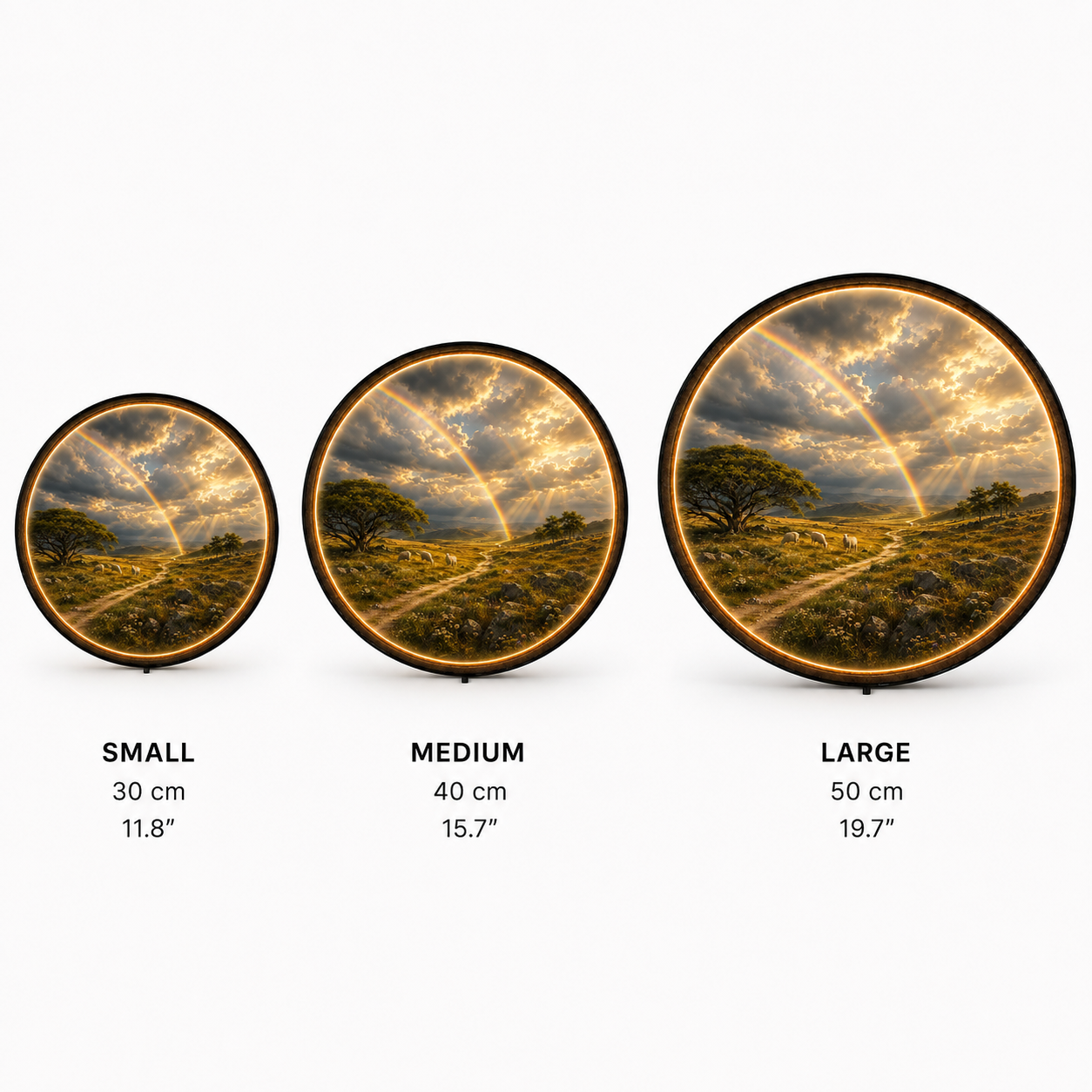 Golden Meadow LED Wall Art – Illuminated Countryside Landscape Decor