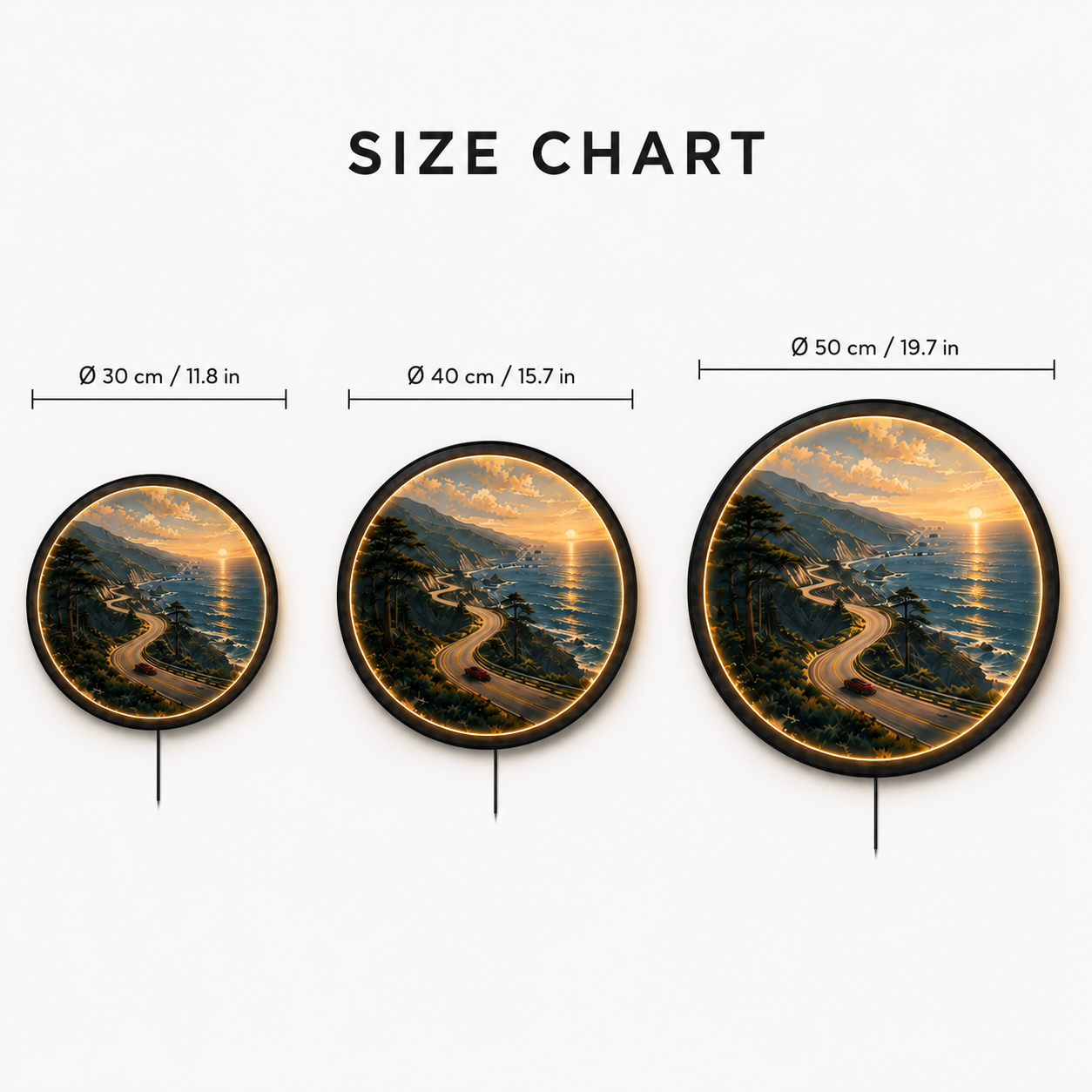 Pacific Highway LED Wall Art – Coastal Road Wall Decor