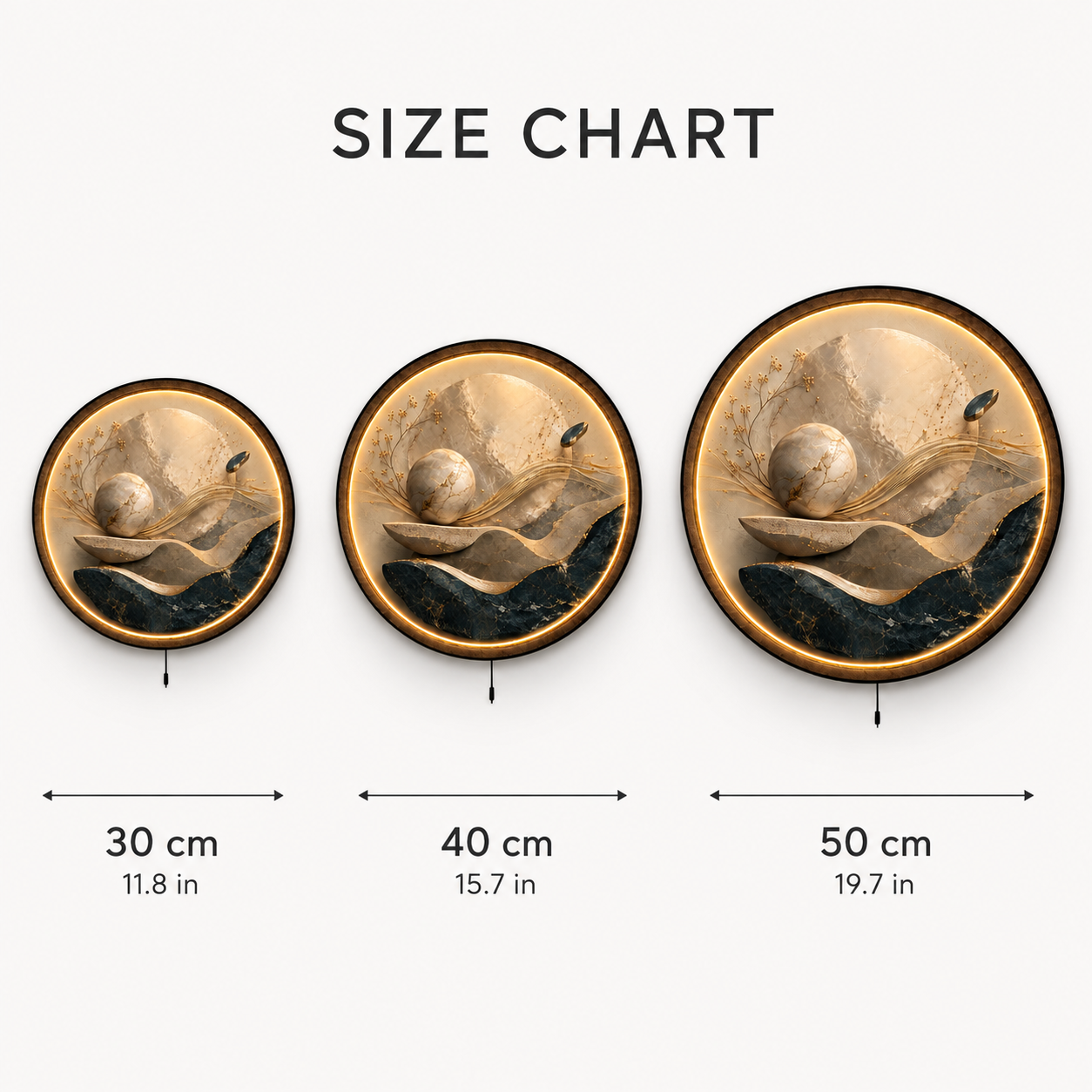 Golden Equilibrium LED Wall Art – Luxury Abstract Wall Decor
