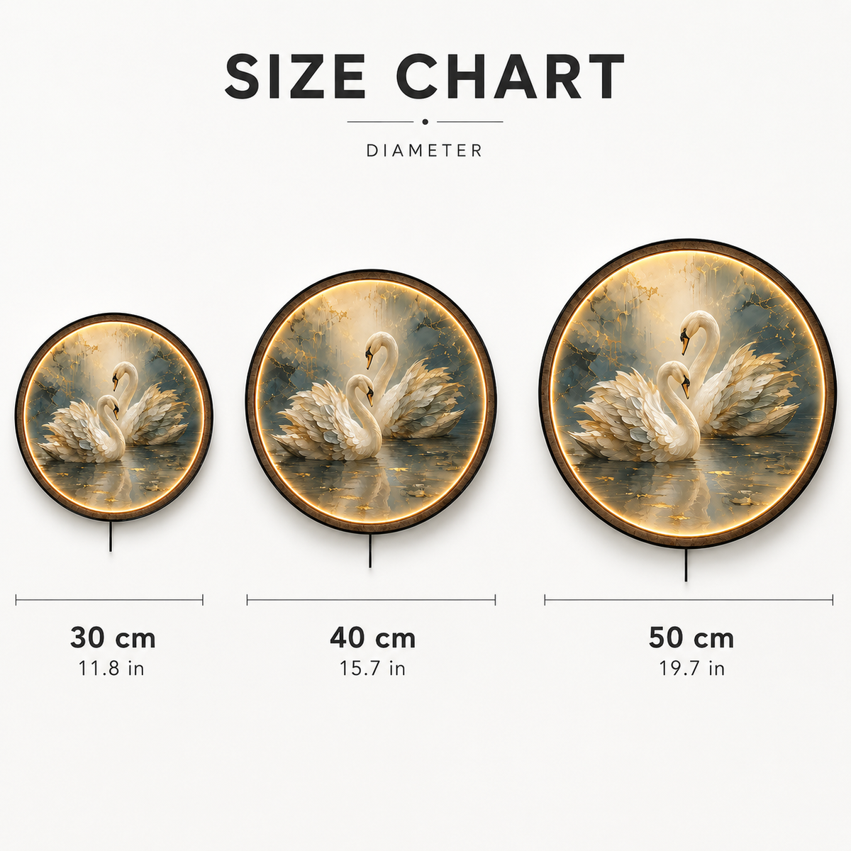 Eternal Grace Swan LED Wall Art – Luxury Romantic Decor