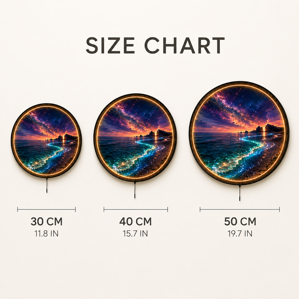 Bioluminescent Beach LED Wall Art – Galaxy Ocean Night Decor