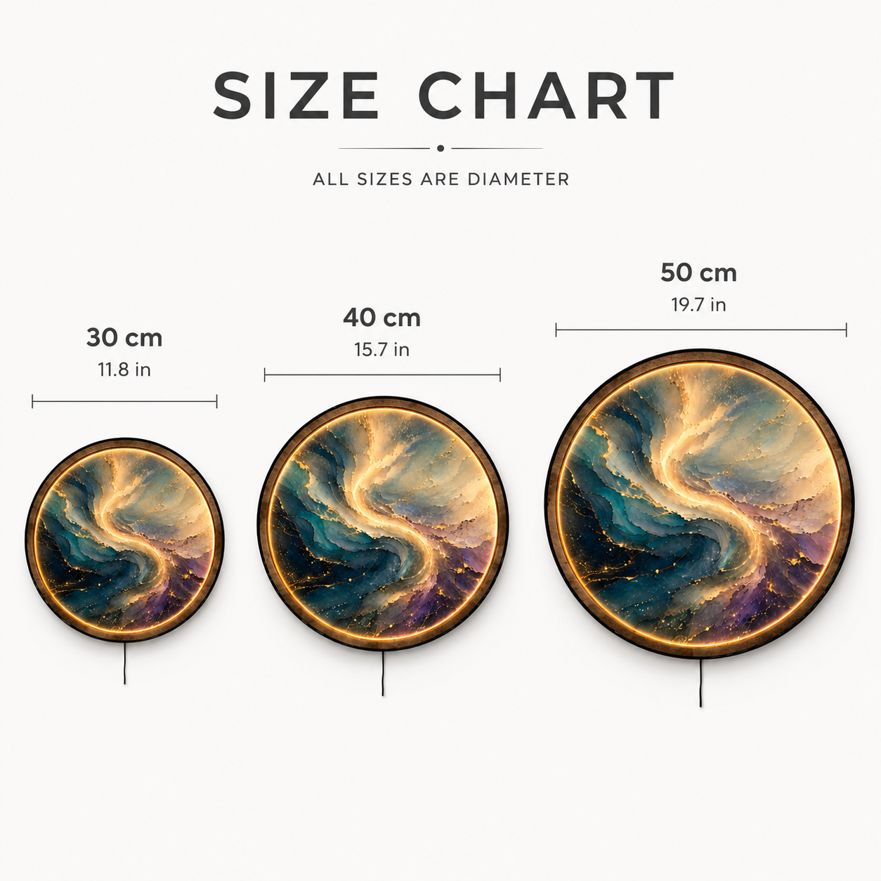 Gilded Current LED Wall Art – Teal & Gold Abstract Wall Decor