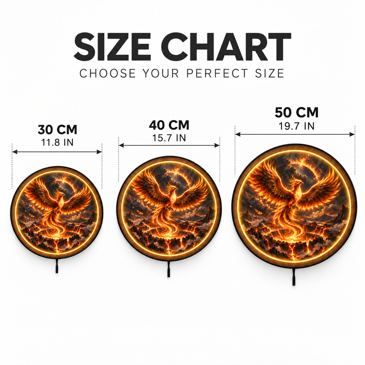 Ember Ascension LED Wall Art – Eternal Flame Fantasy Decor
