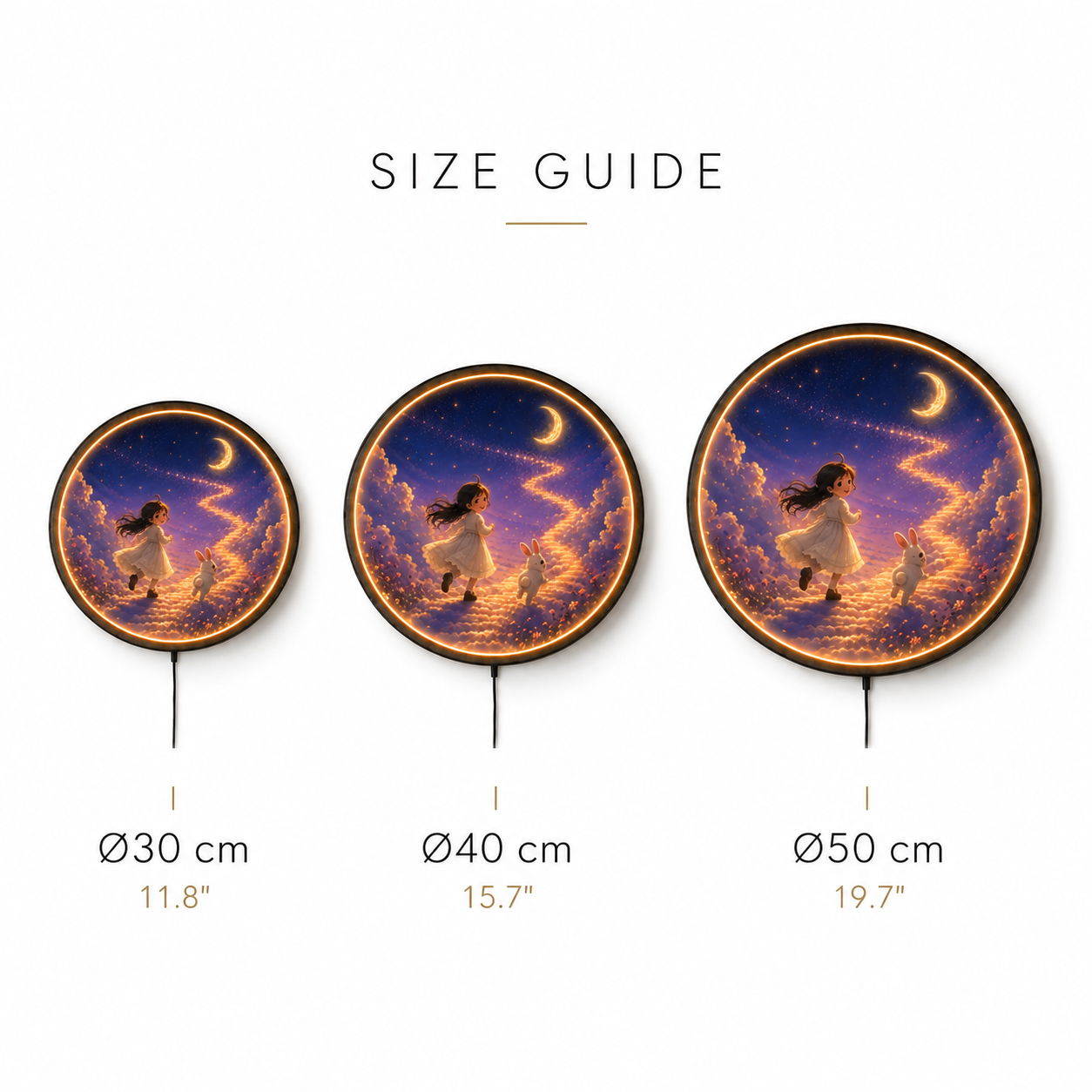 Moonlit Dream Path LED Wall Art – Round Acrylic Light Decor