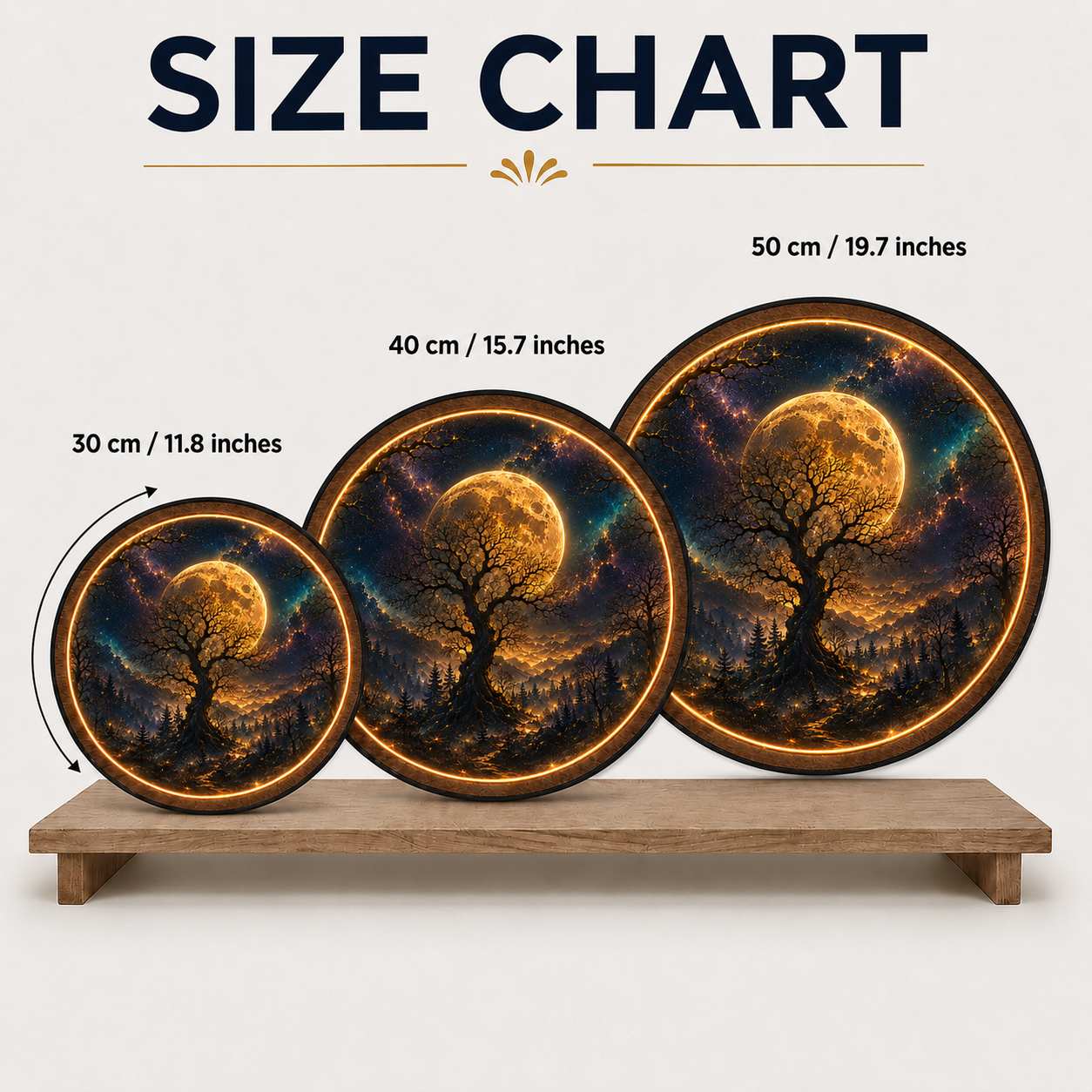 Celestial Moon Tree LED Wall Art – Illuminated Fantasy Acrylic Wall Decor