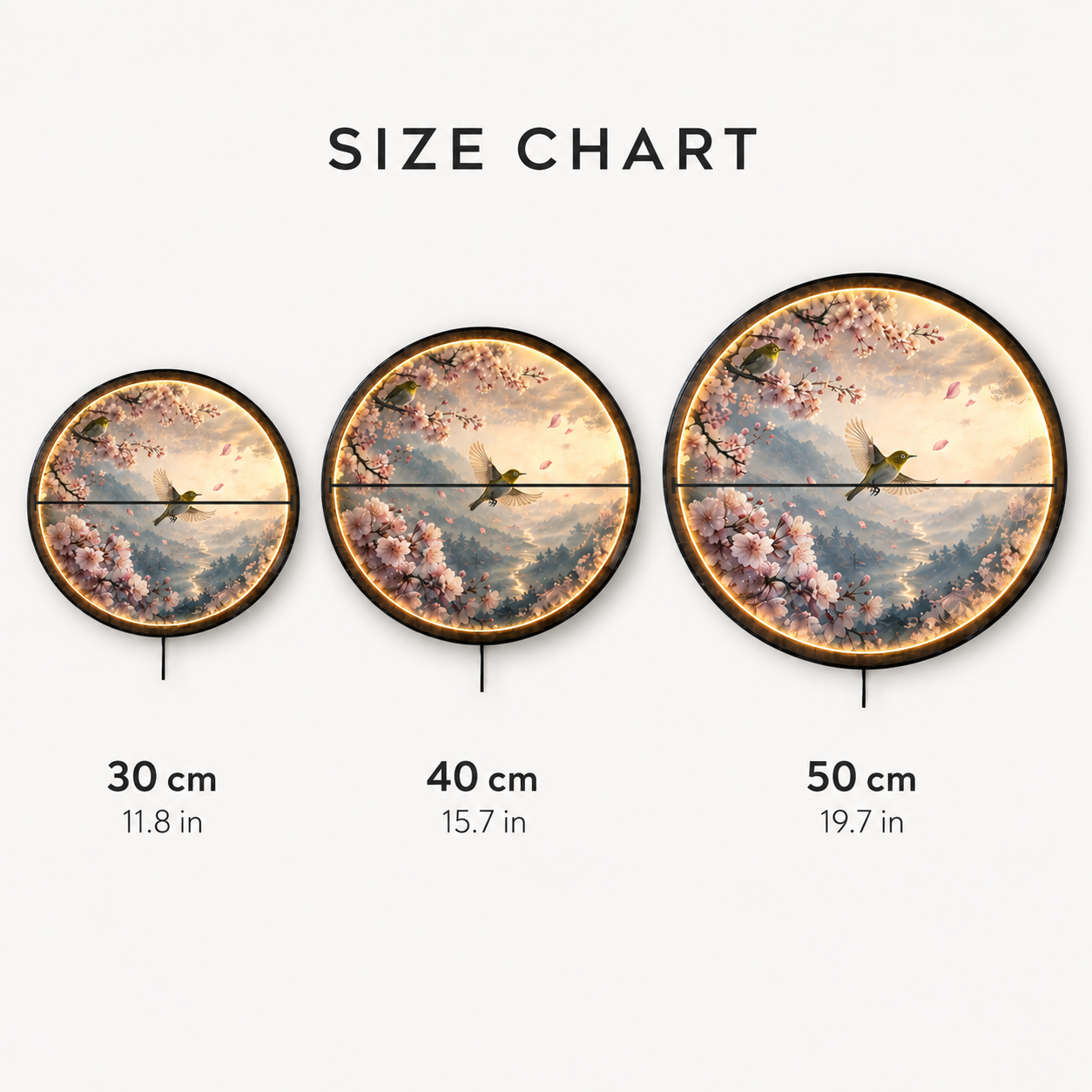 Sakura Flight Mist Valley LED Wall Art – Cherry Blossom Decor