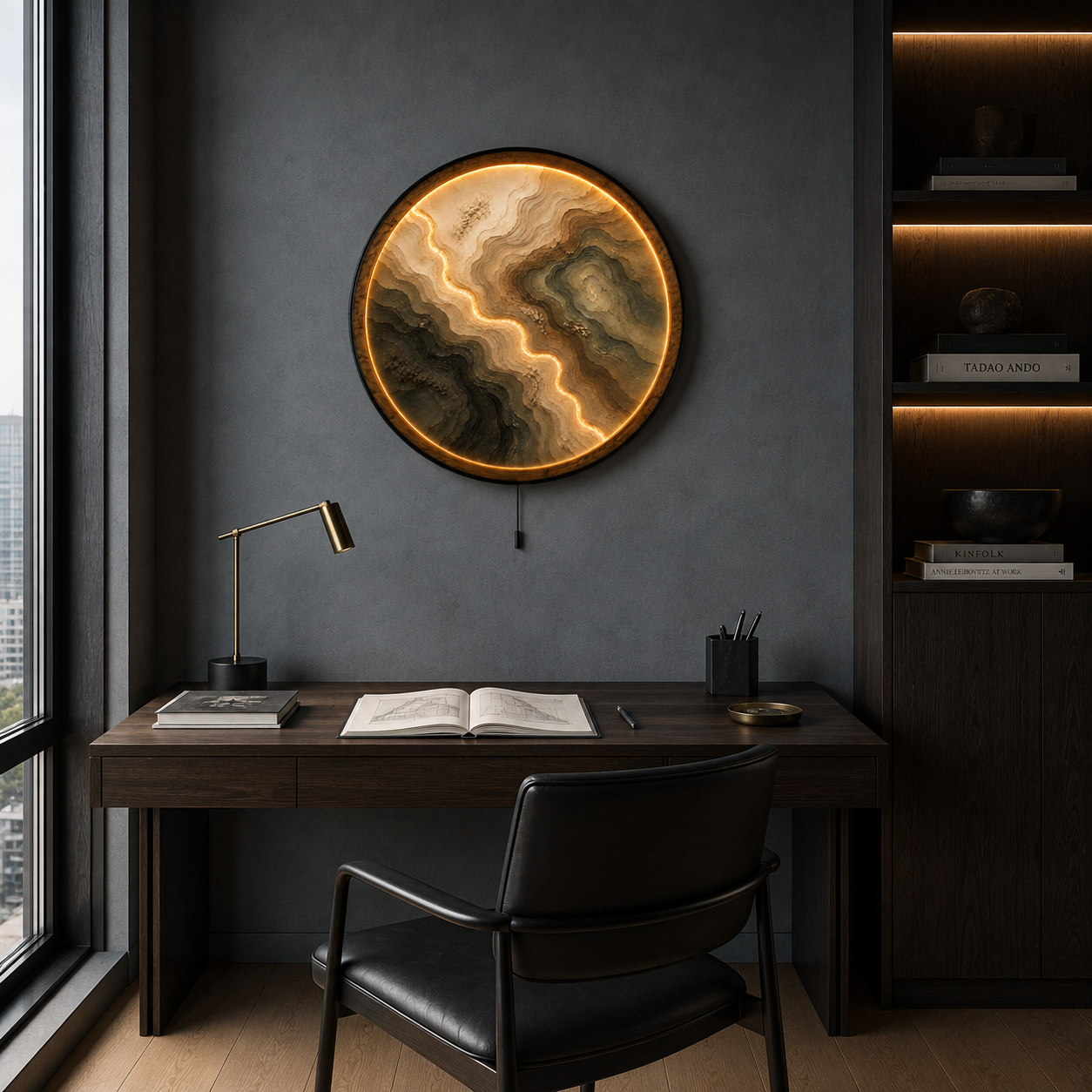 Terra Flow Abstract LED Wall Art – Modern Earth Landscape