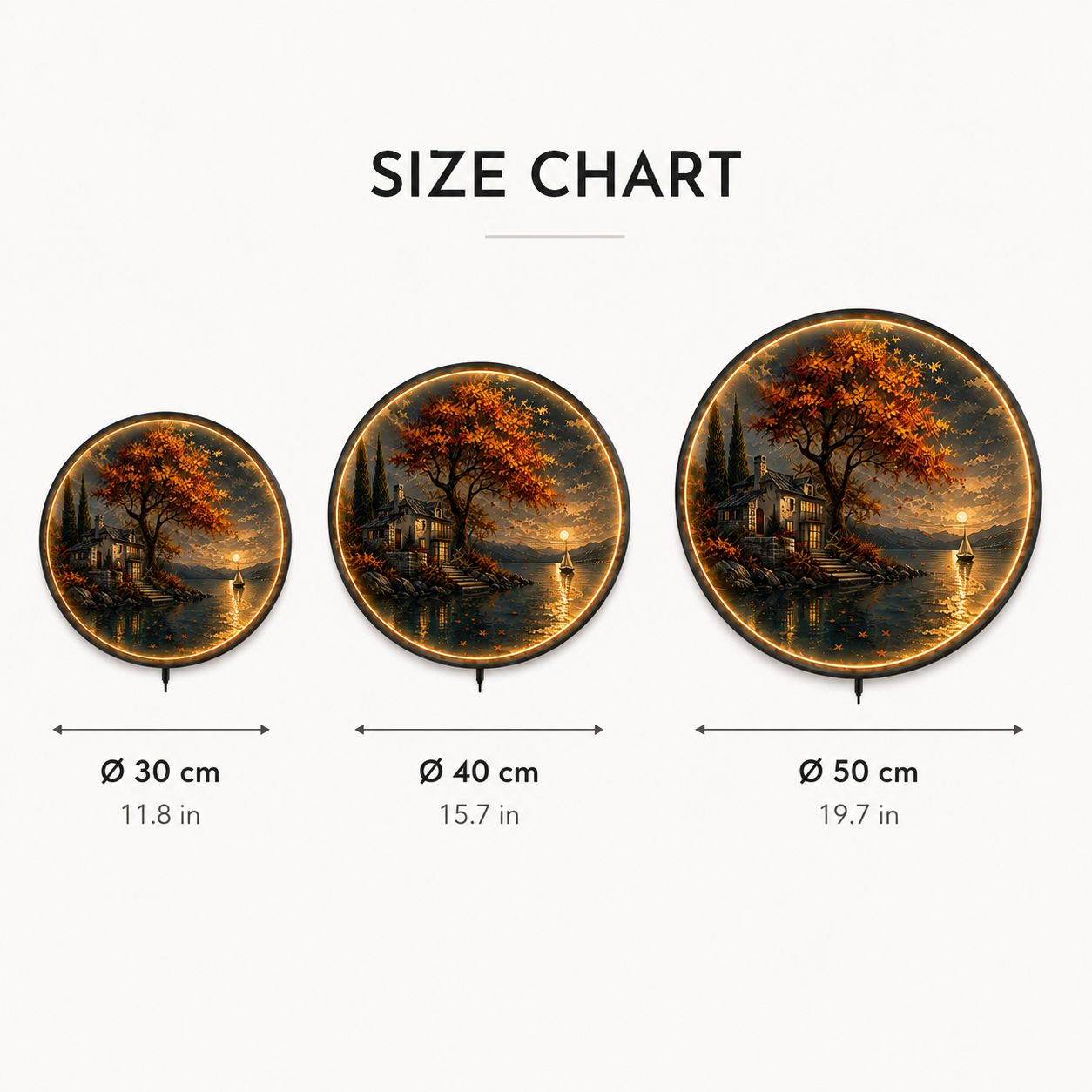 Autumn Haven LED Wall Art – Luxury Lakeside Landscape Decor