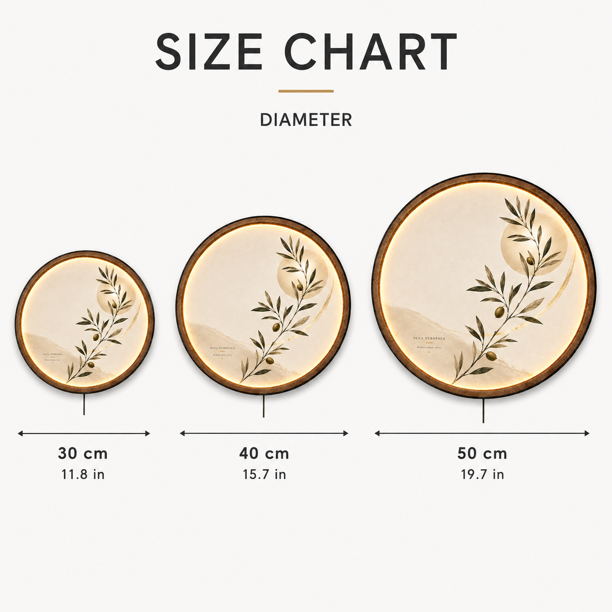 Olive Serenity LED Wall Art – Mediterranean Botanical Wall Decor