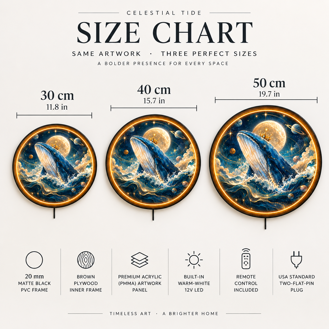 Mooncrest Whale LED Wall Art – Celestial Ocean Wall Decor