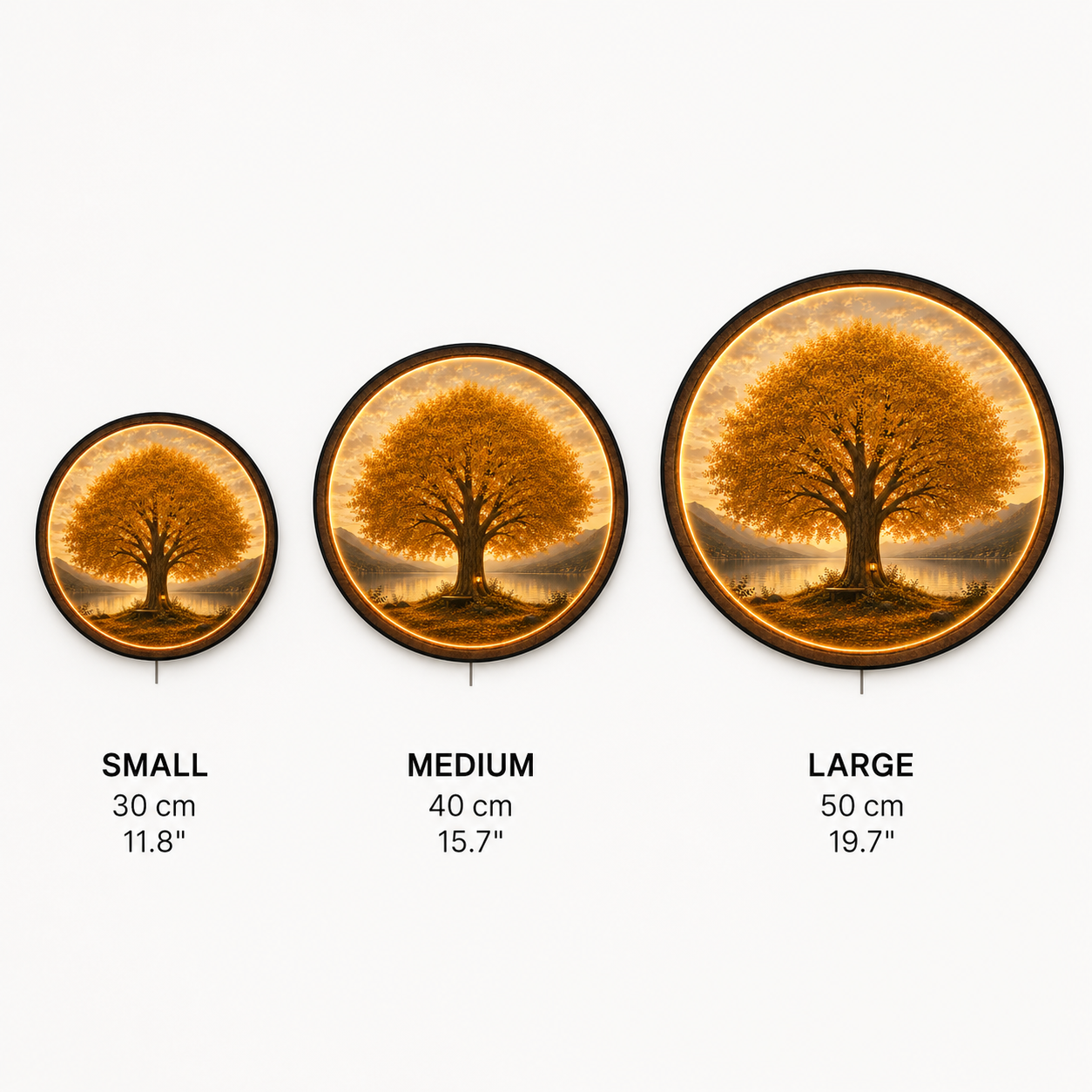Lakeside Glow LED Wall Art – Illuminated Tree Wooden Wall Decor