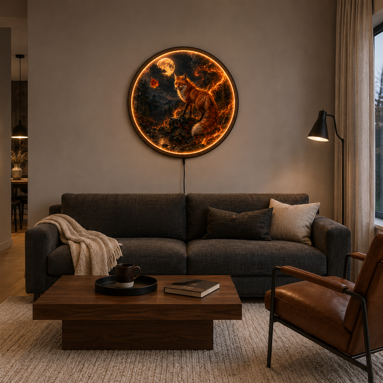 Ember Fox – Moonlit Autumn LED Wall Art