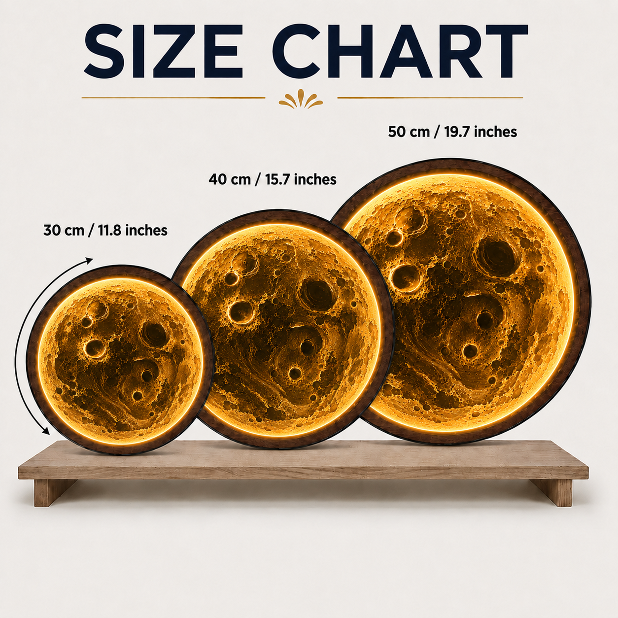 Golden Moon LED Wall Art – Illuminated Lunar Acrylic Wall Decor