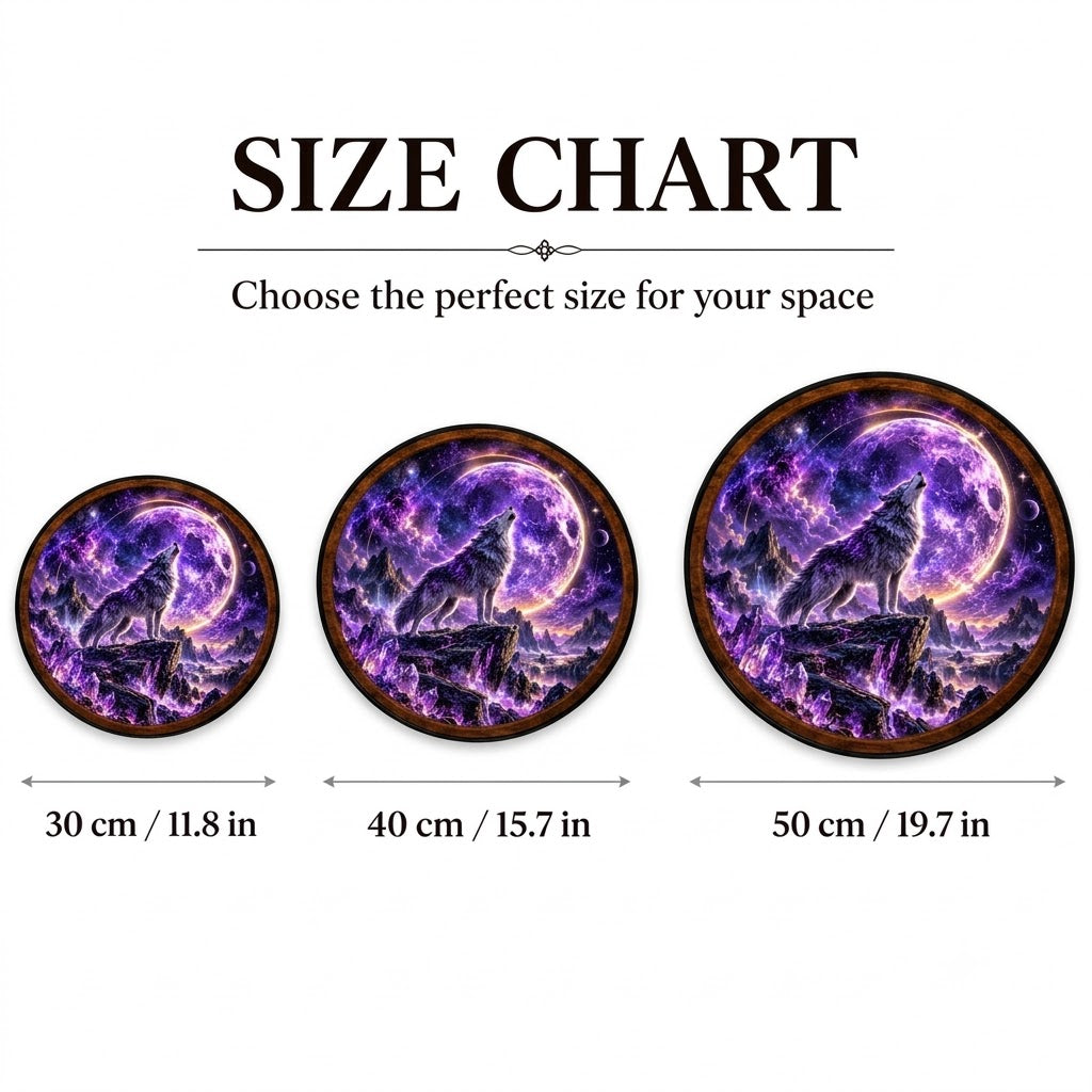 Handcrafted LED Wall Art | Purple Moon Wolf Decor